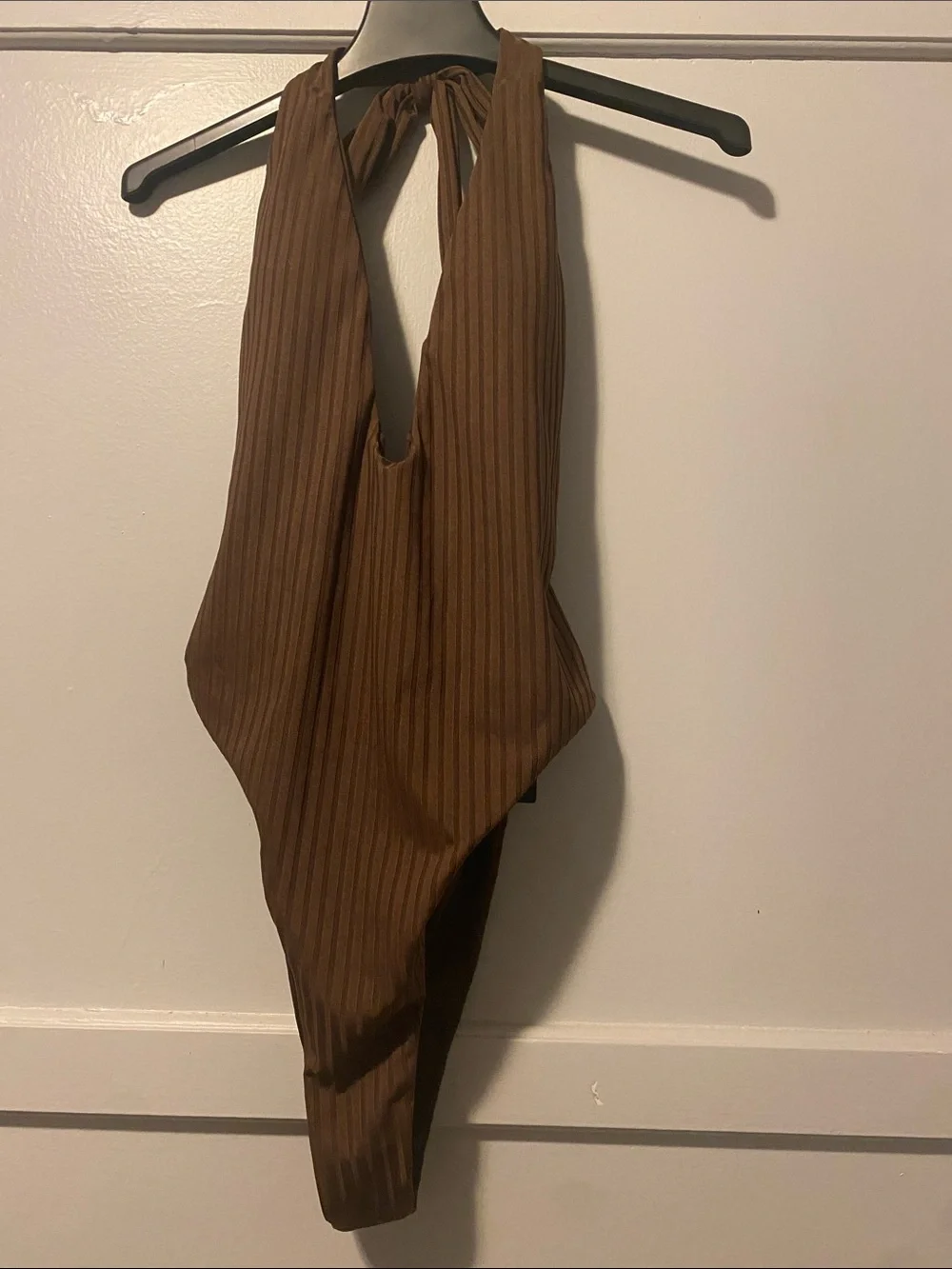 🪅5 for $25🪅 Fashion Nova Chocolate Andrea Halter One-Piece Swimsuit NWT - Sz XL